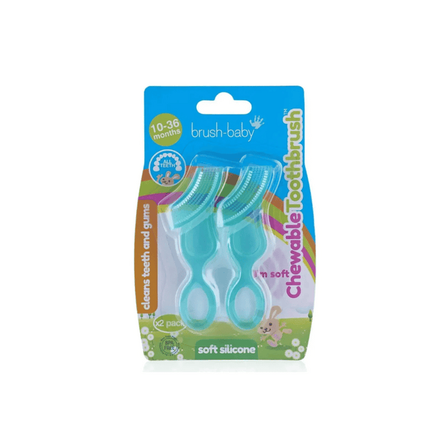 Brush-Baby / Chewable Toothbrush Double Pack - Teal (10-36 months)