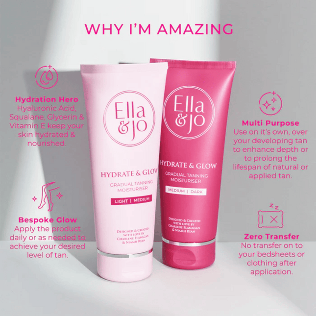 Ella and Jo Hydrate & Glow Gradual Moisturiser / Medium-Dark 200ml