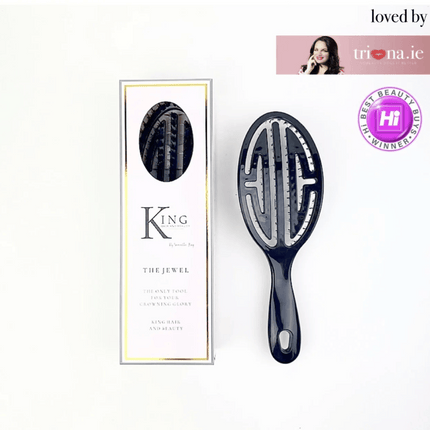 King Hair & Beauty The Jewel Hairbrush- Black