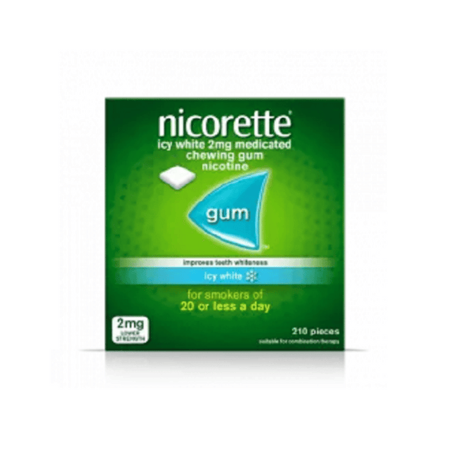 Nicorette 2mg Gum Icy White - 210 Pieces