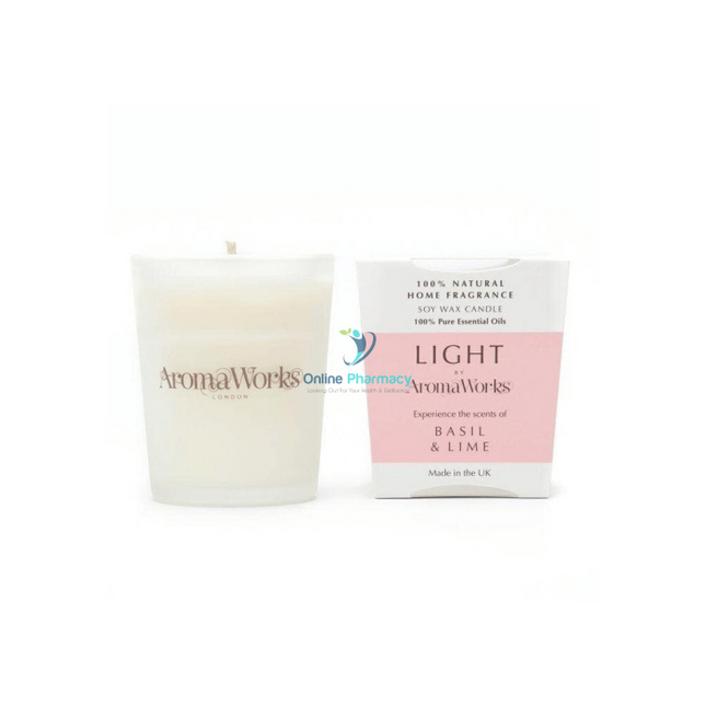 Aroma Works Light Range Basil & Lime Candle 10Cl Small