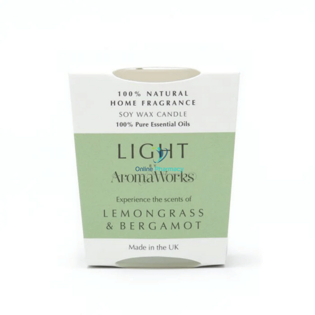 Aroma Works Light Range Lemongrass & Bergamot Candle 10Cl Small