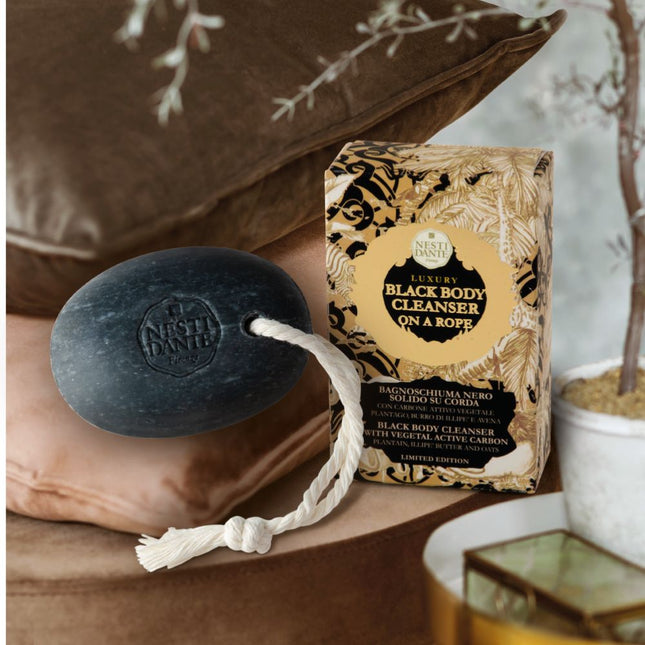 NESTI DANTE Luxury Black Body Cleanser on a rope 150gm