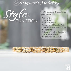 
                  
                    Load image into Gallery viewer, Meadowsweet Sun 4in1 Magnetic Bracelet with a delicate butterfly design and 4in1 elements, designed for pain relief from arthritis, back pain, and more.
                  
                