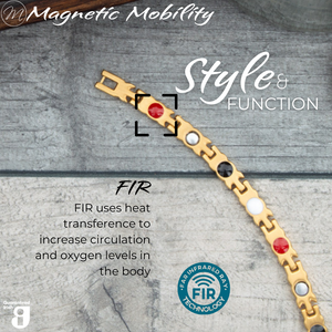 
                  
                    Load image into Gallery viewer, Meadowsweet Sun 4in1 Magnetic Bracelet with FIR technology, using heat transference to increase circulation and oxygen levels.
                  
                