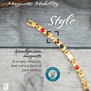 
                  
                    Load image into Gallery viewer, Meadowsweet Sun 4in1 Magnetic Bracelet with Neodymium magnets, providing a simple and natural form of pain control.
                  
                