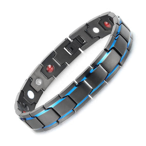 
                  
                    Load image into Gallery viewer, Alexanders Sky 4in1 Magnetic Bracelet with blue accents for arthritis, back pain, fibromyalgia, and more - Magnetic Mobility
                  
                