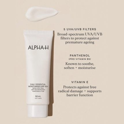 Alpha-H Daily Essential Moisturiser SPF 50+ / 50ml