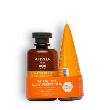 Apivita Keratin Repair Shampoo & Conditioner Set