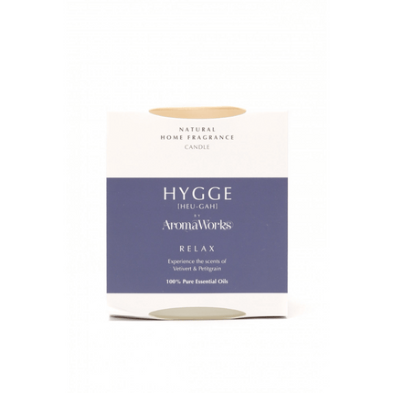 AromaWorks HYGGE RELAX - Vetivert & Petitgrain Candle with  Essential Oil