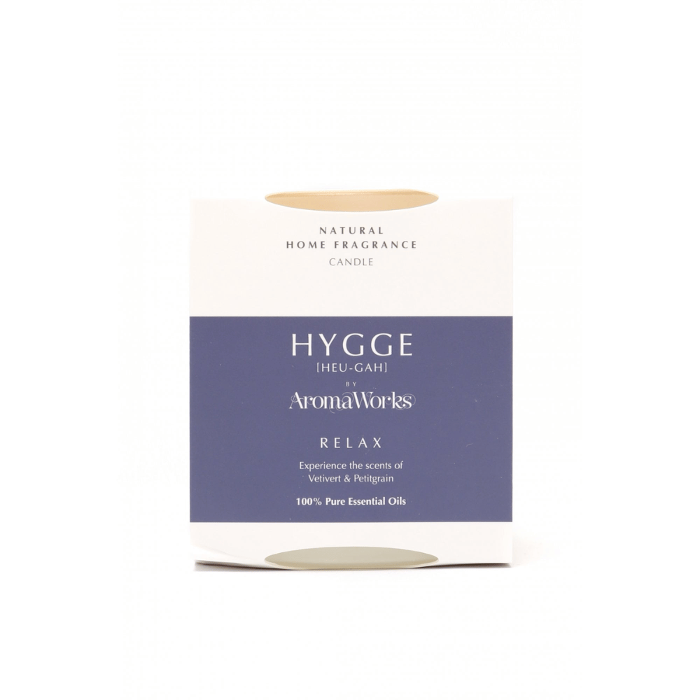AromaWorks HYGGE RELAX - Vetivert & Petitgrain Candle with  Essential Oil