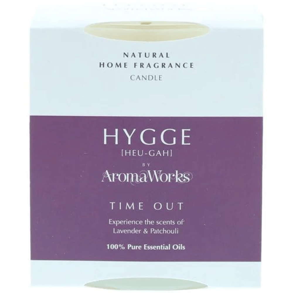AromaWorks Hygge Candle-Time Out lavender and patchouli 220gm