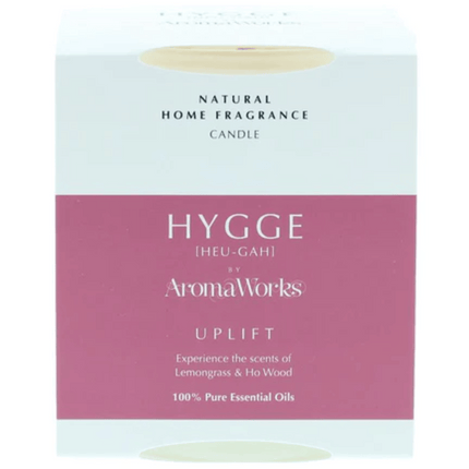 AromaWorks Hygge Candle Uplift Lemongrass and Ho wood 220gm