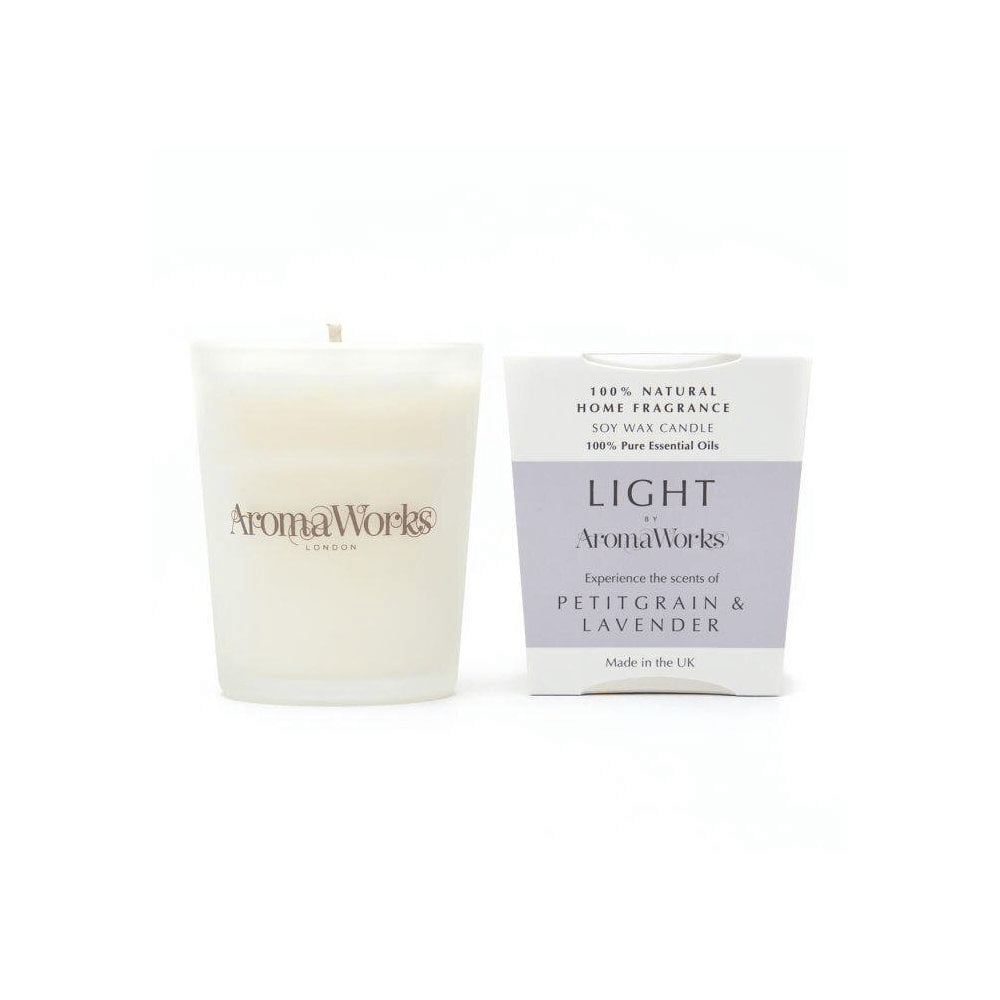 Aroma Works Light Range Petitgrain & Lavender Candle 10cl Small
