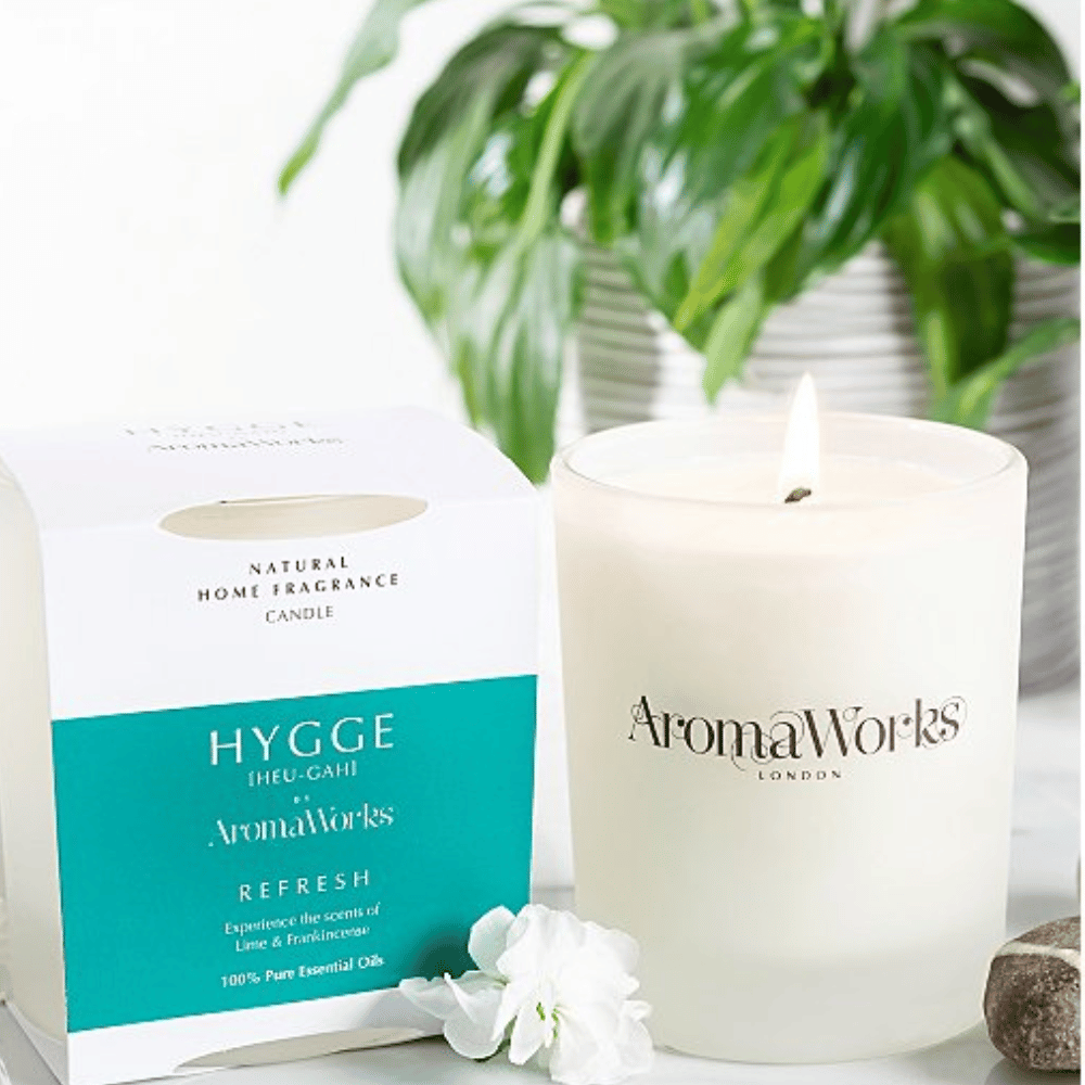 AromaWorks Hygge Candle -Refresh Lime and Frankincense  220gm