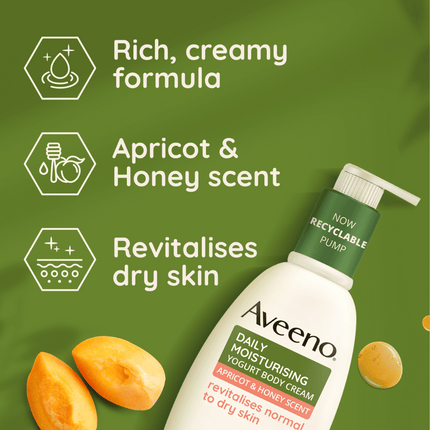 Aveeno Daily Moisturising Yogurt Body Cream - Apricot & Honey Scented