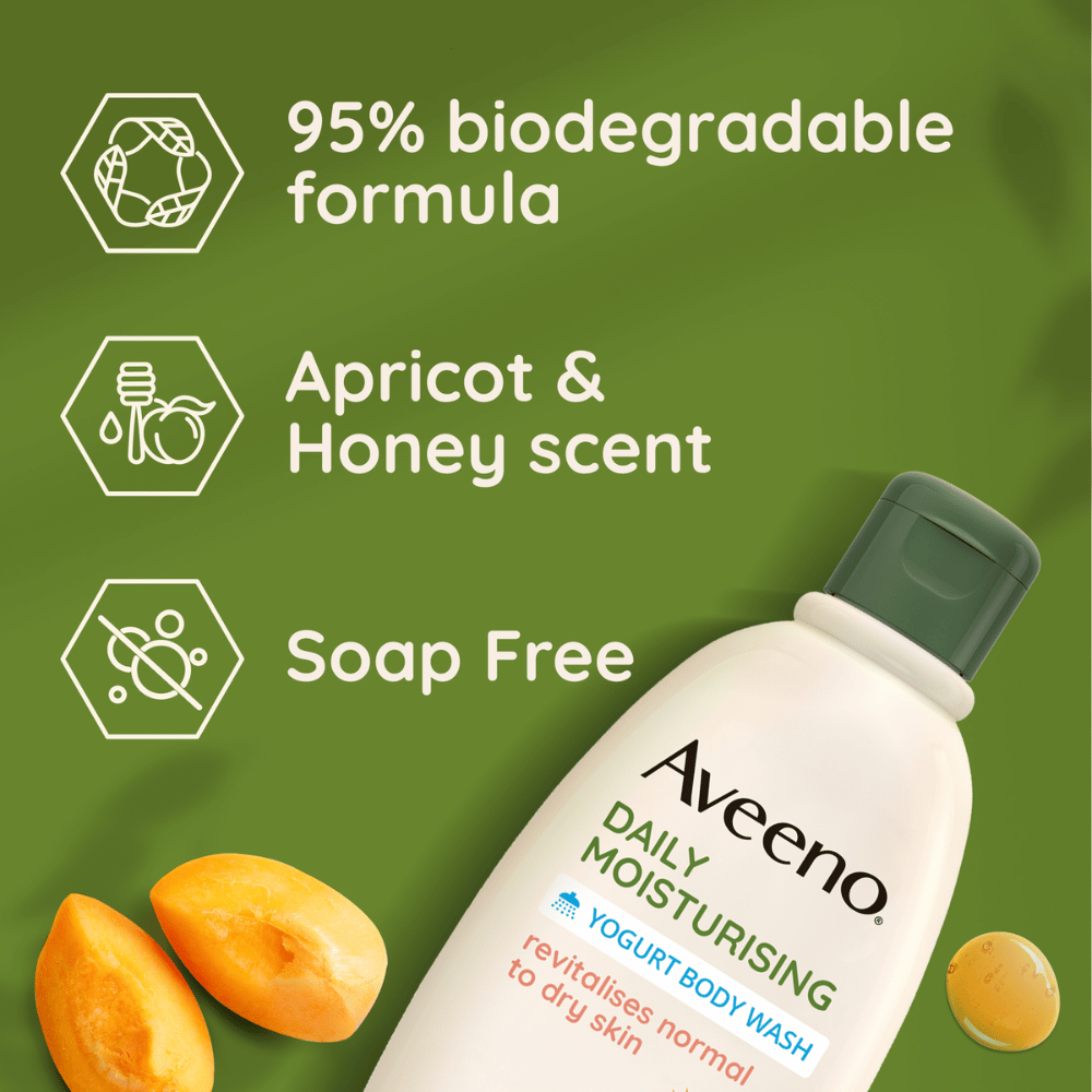 
                  
                    Load image into Gallery viewer, Aveeno Daily Moisturising Yogurt Body Wash - Apricot &amp;amp; Honey Scented
                  
                