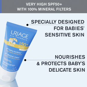 
                  
                    Load image into Gallery viewer, Uriage Baby&amp;#39;s 1st Mineral Cream SPF50+ 50ml
                  
                