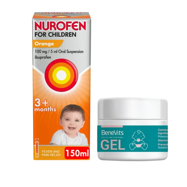 Complete Teething Relief Bundle Nurofen 3+ 150ml + BeneVits 15ml