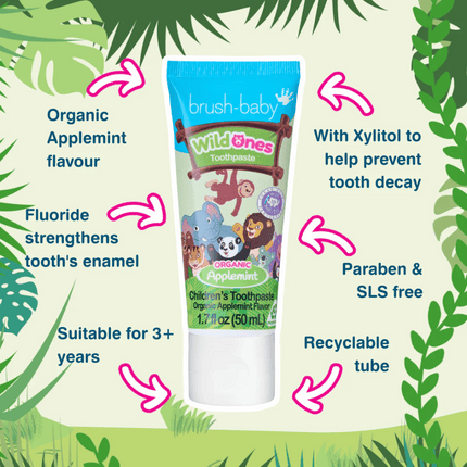 Brush-Baby - WildOnes Applemint Childrens Toothpaste (3+ years)