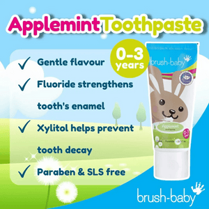 
                  
                    Load image into Gallery viewer, Brush-Baby Applemint Baby Toothpaste (0-3 years)
                  
                