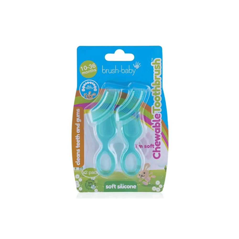 Brush-Baby / Chewable Toothbrush Double Pack - Teal (10-36 months)