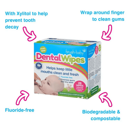 Brush-Baby - Baby Dental Wipes  - 28 pack (from birth)