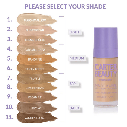 Carter Beauty Miracle Measure Youth Boost Primer & Serum Foundation - Shortbread