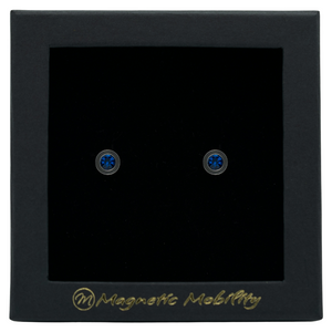 
                  
                    Load image into Gallery viewer, Magnetic Mobility December Birthstone Stud Earrings featuring blue Swarovski crystals, elegantly presented in a black box with Magnetic Mobility branding. These magnetic back earrings offer stylish pain relief.
                  
                