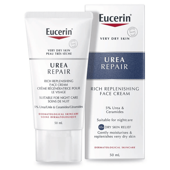 Eucerin Dry Skin Replenishing Face Cream Night 5% Urea With Lactate 50ml