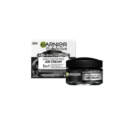 Garnier Pure Active Daily Mattifying Air Cream with AHA+BHA Charcoal