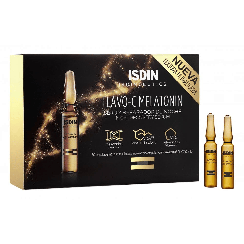 ISDINceutics Flavo-C Melatonin Night Recovery Serum X10 Ampoules Cosmetics Online