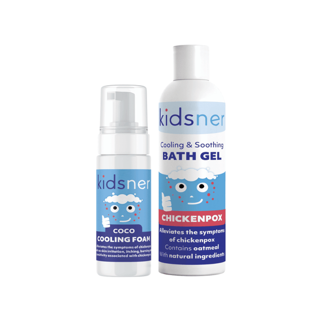 Kidsner Cooling Foam & Bath Gel for Chickenpox - Twin Pack