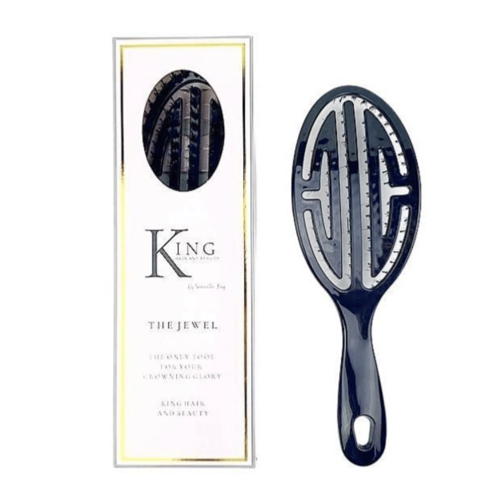 King Luxury Jewel Hairbrush - Black