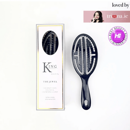 King Hair & Beauty The Jewel Hairbrush- Black