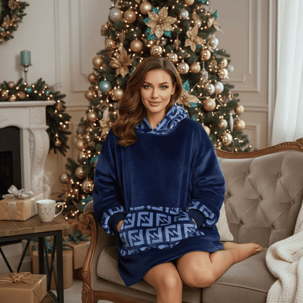 Jenny Glow Ladies Blanket Hoodie - Blue