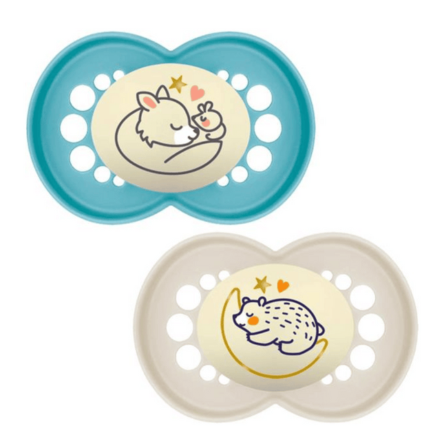 Mam Night 2-6M Soother 2Pk - Mixed