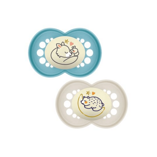 Mam Night 6+M Soother 2Pk - Mixed