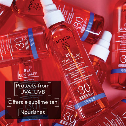 Apivita-Bee Sun Safe- Satin Touch Tan Perfecting Body Oil Spf30
