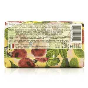 
                  
                    Load image into Gallery viewer, Nesti Dante Bionatura Raspberry And Nettle Soap 250g Back
                  
                