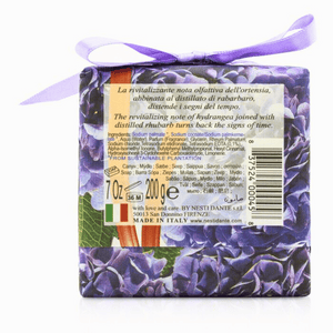 
                  
                    Load image into Gallery viewer, Nesti Dante &amp;quot;Gli Officinali &amp;quot;Hydrangea &amp;amp; Rhubarb Soap 200g Back
                  
                