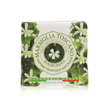 Nesti Dante Marsiglia Toscano Muschio Bianco 200gm Soap Bar Front