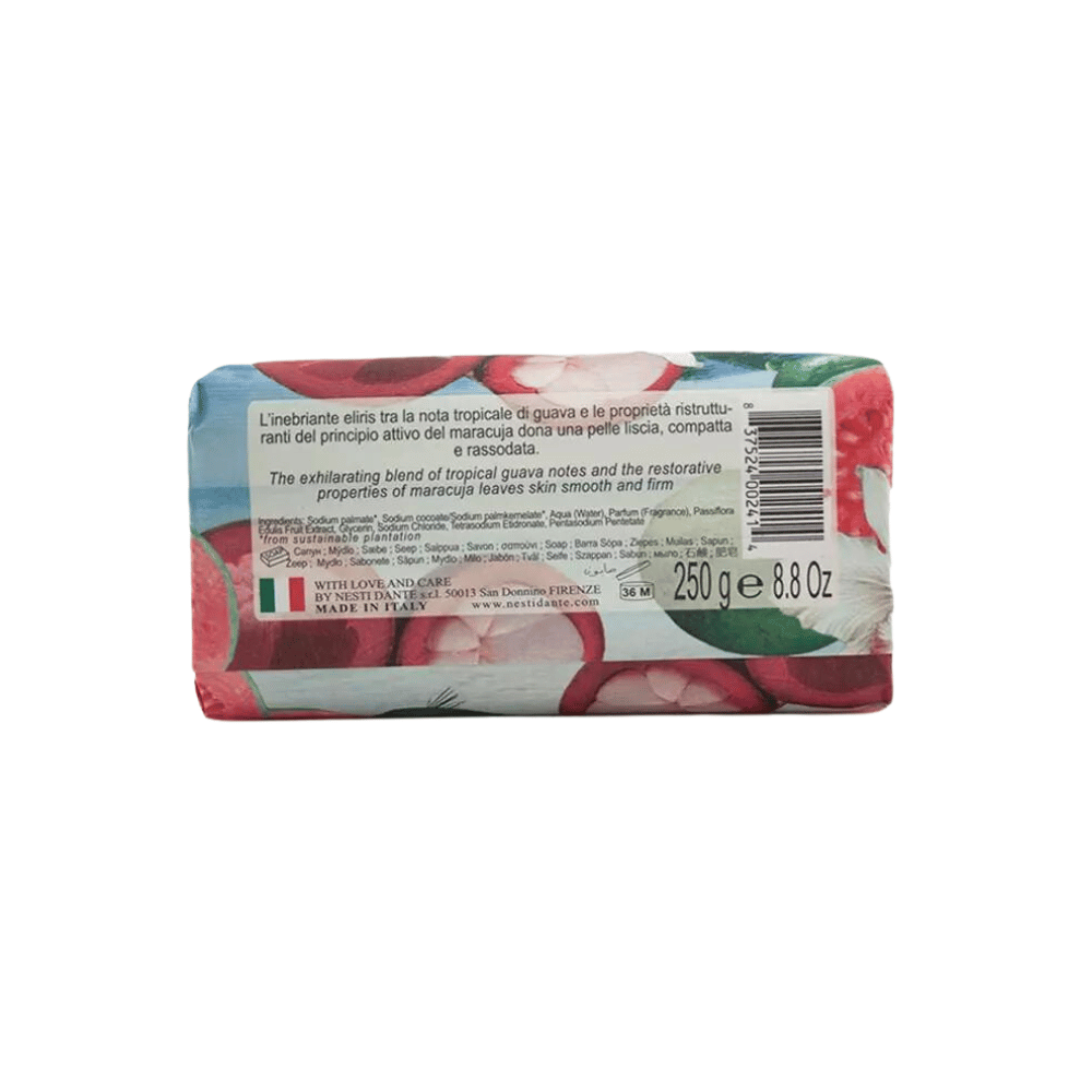 
                  
                    Load image into Gallery viewer, Nesti Dante Paradiso Tropicale Soap Hawaian Maracuja &amp;amp; Guava 250g Back
                  
                