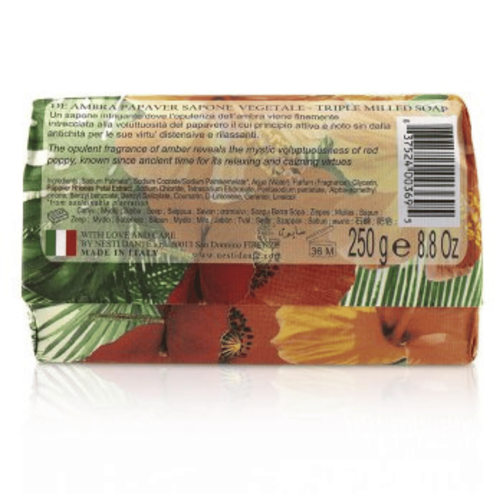 
                  
                    Load image into Gallery viewer, Nesti Dante With Love &amp;amp; CareDe Ambra Papaver Soap 250g Back
                  
                