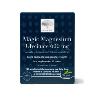 
                  
                    Load image into Gallery viewer, New Nordic Magic Magnesium Glycinate 600mg / 60 tablets
                  
                