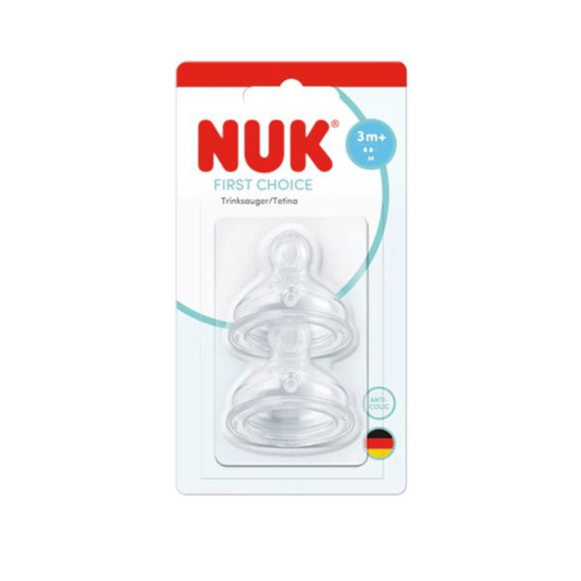 Nuk First Choice Silicone Teat Anti Colic - 2 Pack