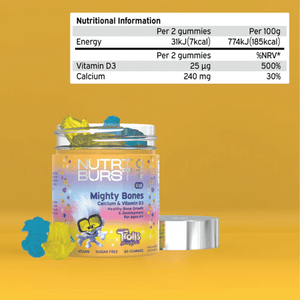 
                  
                    Load image into Gallery viewer, Nutriburst Mighty Bones Calcium &amp;amp; Vitamin D3 - 60 gummies
                  
                