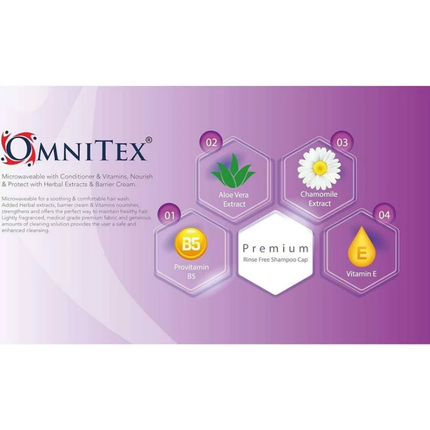 Omnitex Premium Rinse Free Shampoo Cap