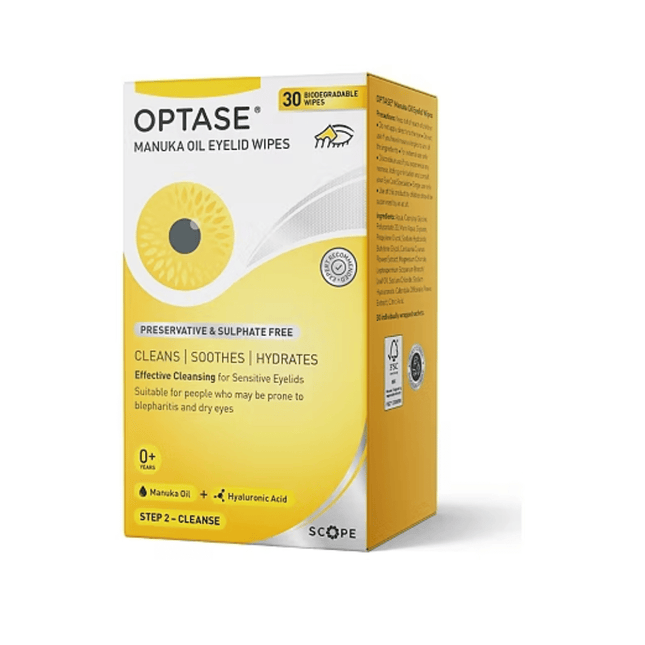 Optase Manuka Honey Eyelid Wipes