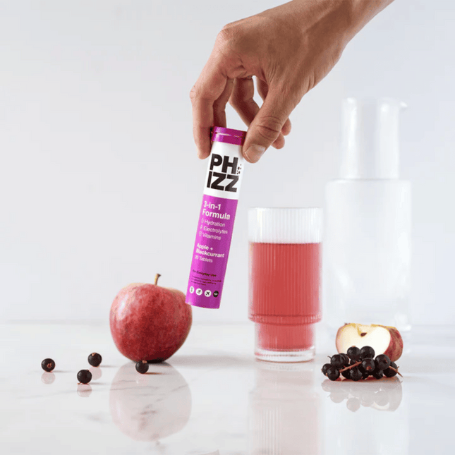 PHIZZ 3-in-1 Hydration Effervescent Tablets Apple & Blackcurrant 20's